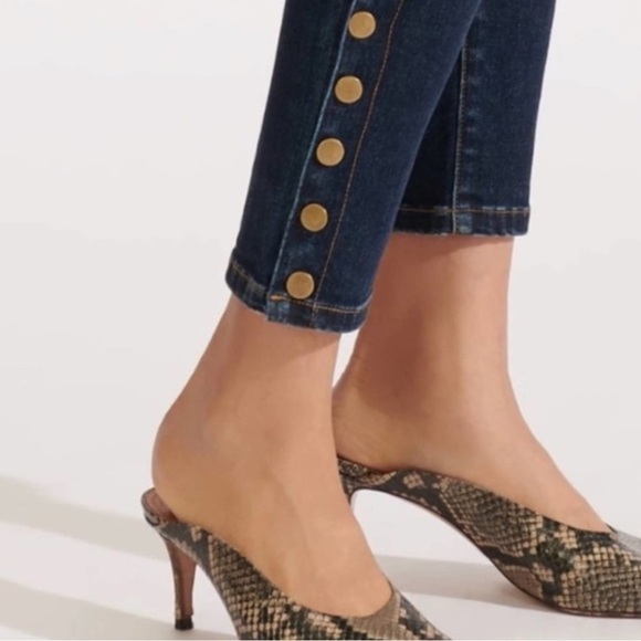 Veronica Beard Debbie High Rise Skinny Jeans Snap Button Side Vent - Picture 2 of 15